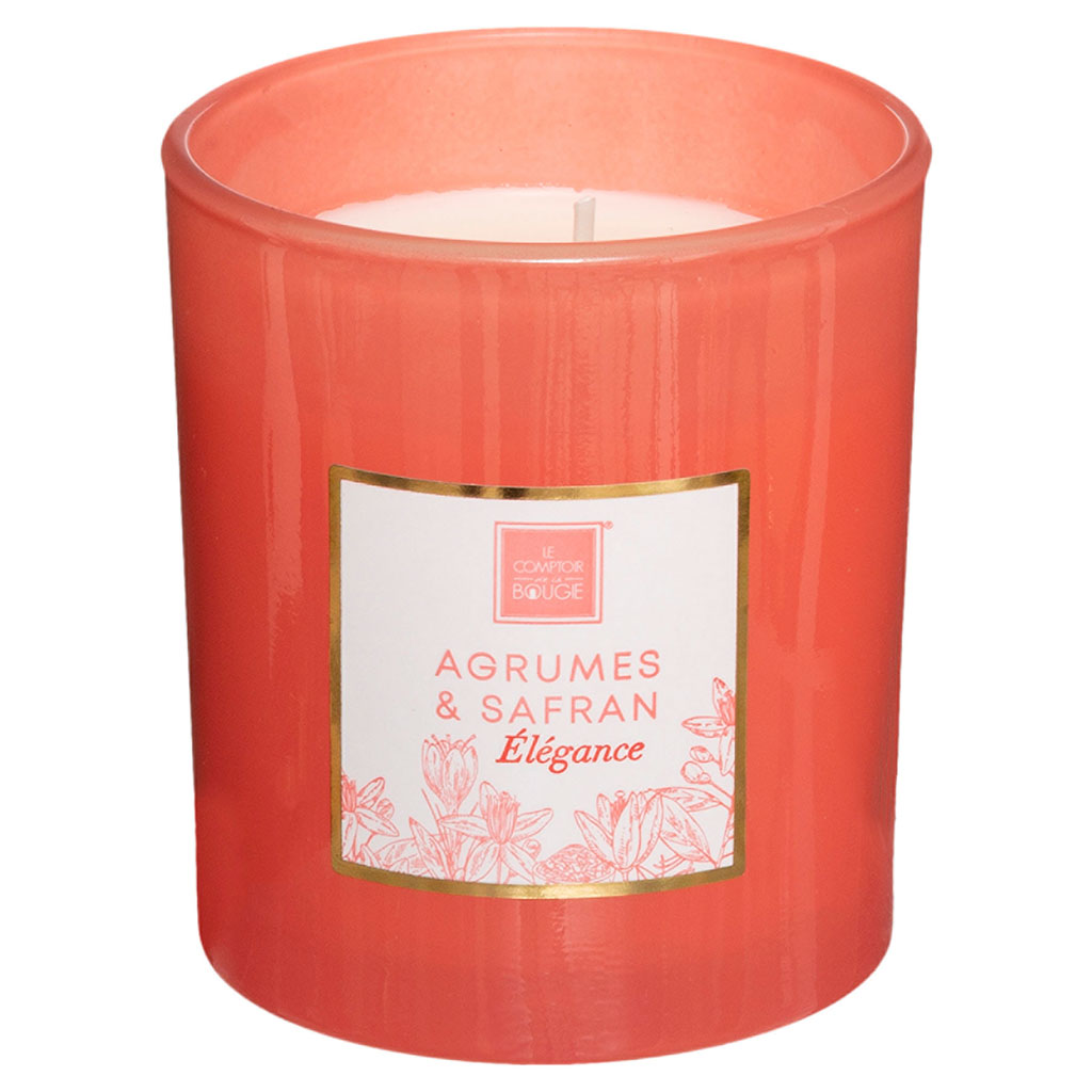Bougie parfumée verre agrumes et safran 190g