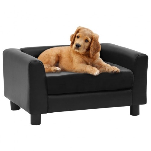 Sofá retangular preto para cães Vidaxl