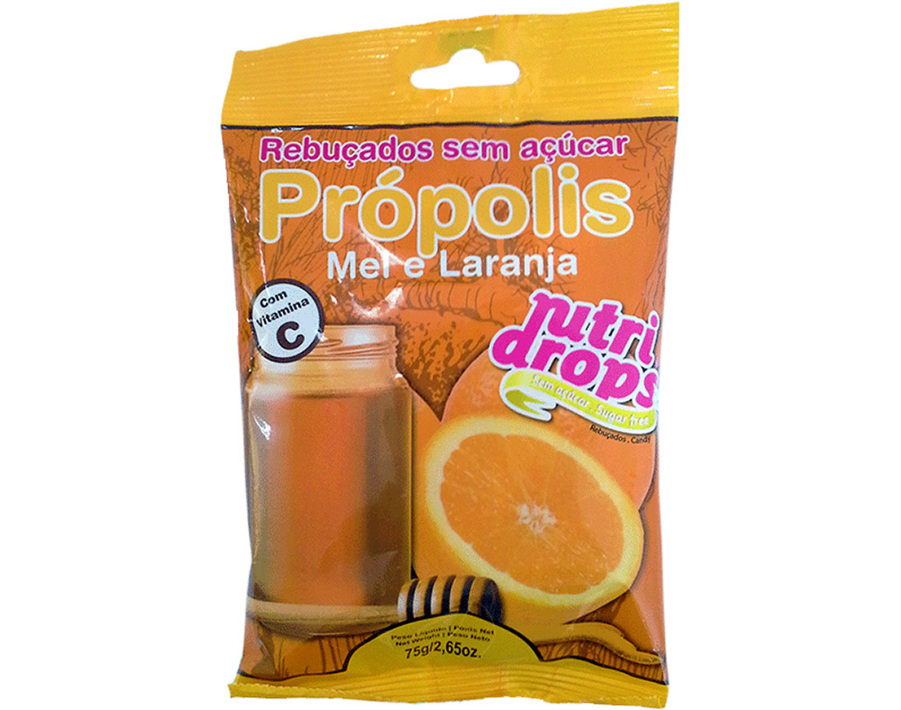 REBUÇADOS NUTRIDROPS PROPOLIS E MEL SEM AÇÚCAR 75G