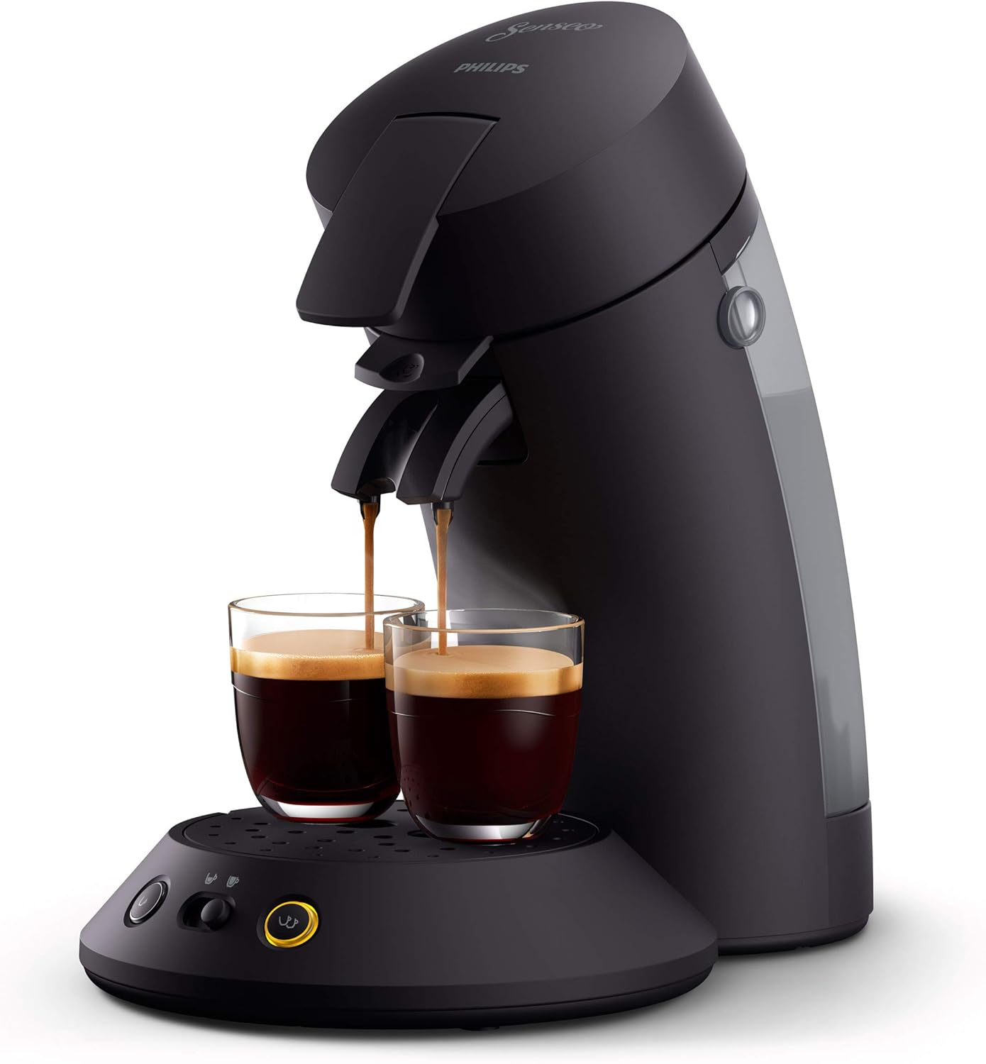 Philips Senseo Original Plus Machine à Dosettes, Blanche, Sélecteur d'Intensité, Technologie Coffee Boost, Fabriquée avec du Plastique Recyclé, CSA210/11