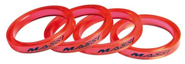 MASSI Kit 4 Entretoises 5mm 1''1/8 Rouge Transparent