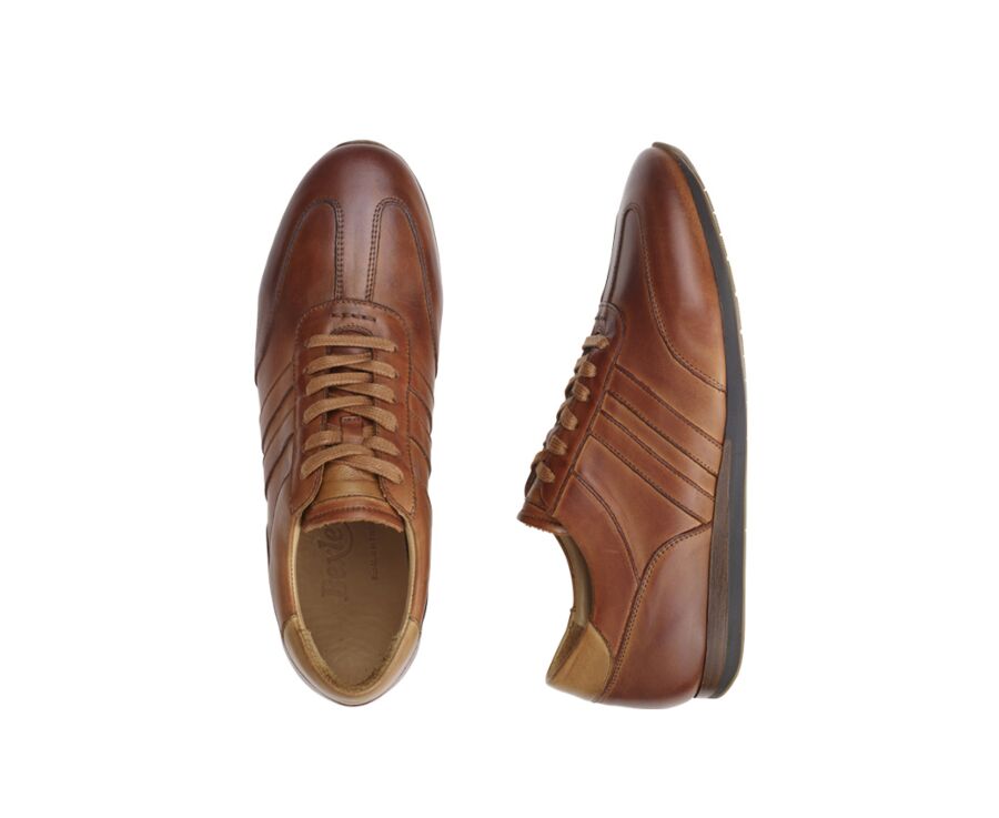 Sneakers homme Cognac patiné - BOCKARA