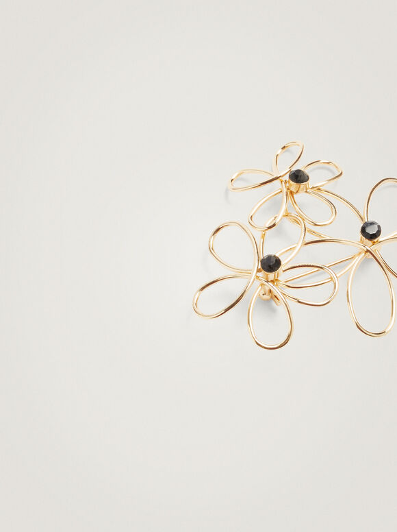 Broche de flor - Dourado