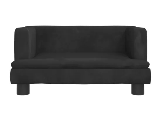 Canapé pour enfants noir 60x40x30 cm velours