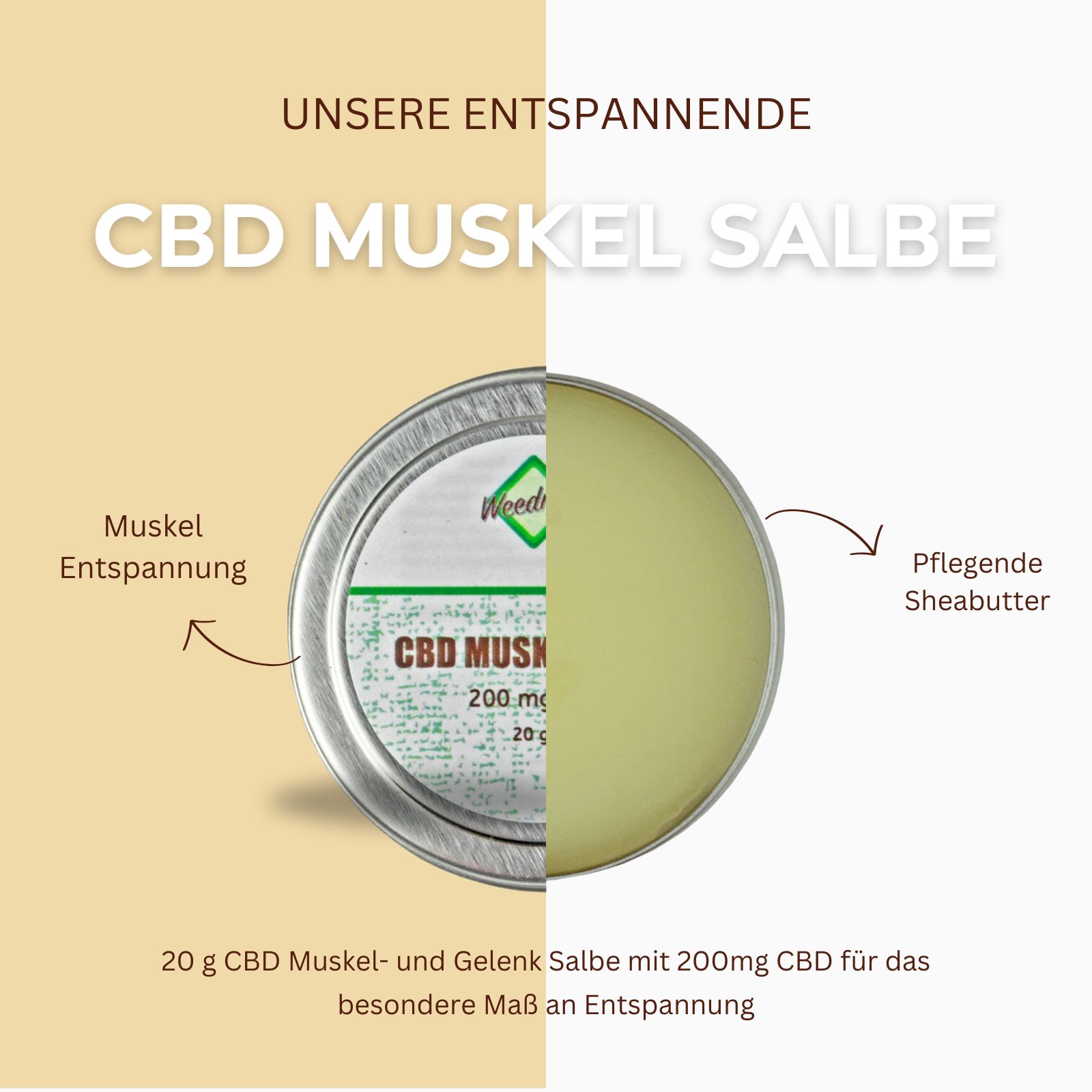Weedness - CBD Schmerzsalbe für Sportverletzungen und Gelenkschmerzen 200mg