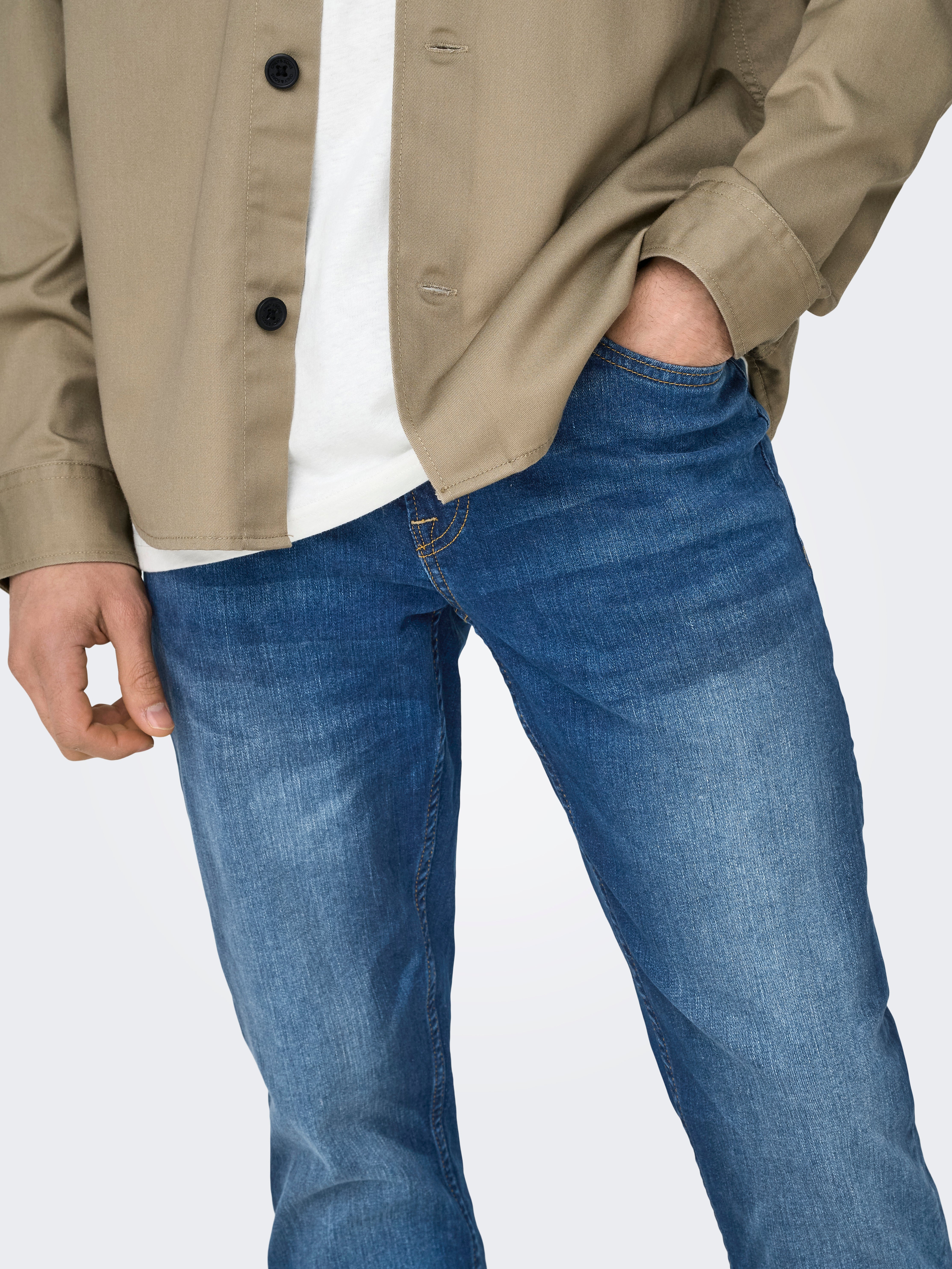 ONSLOOM Mid Rise Slim Fit Jeans Blue Denim