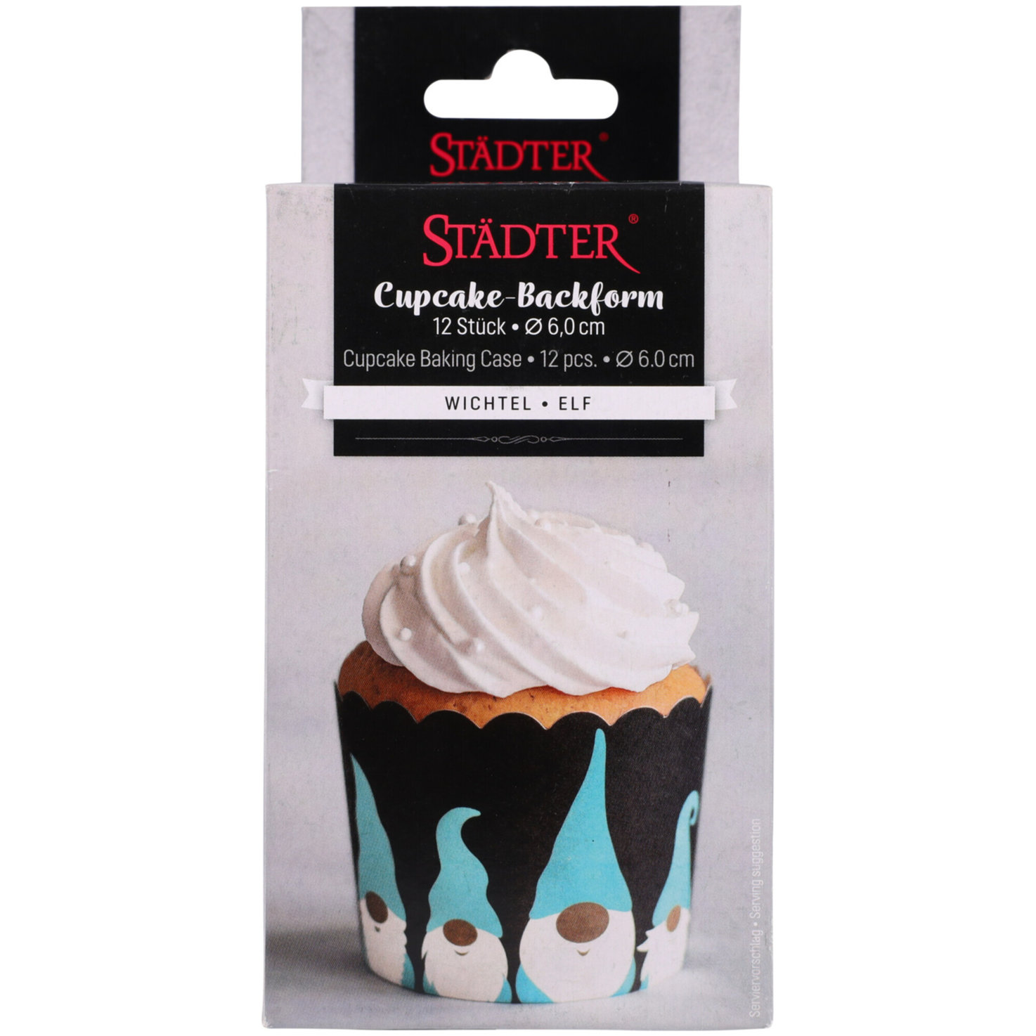 Cupcake Form Papier Wichtel 12 Stück