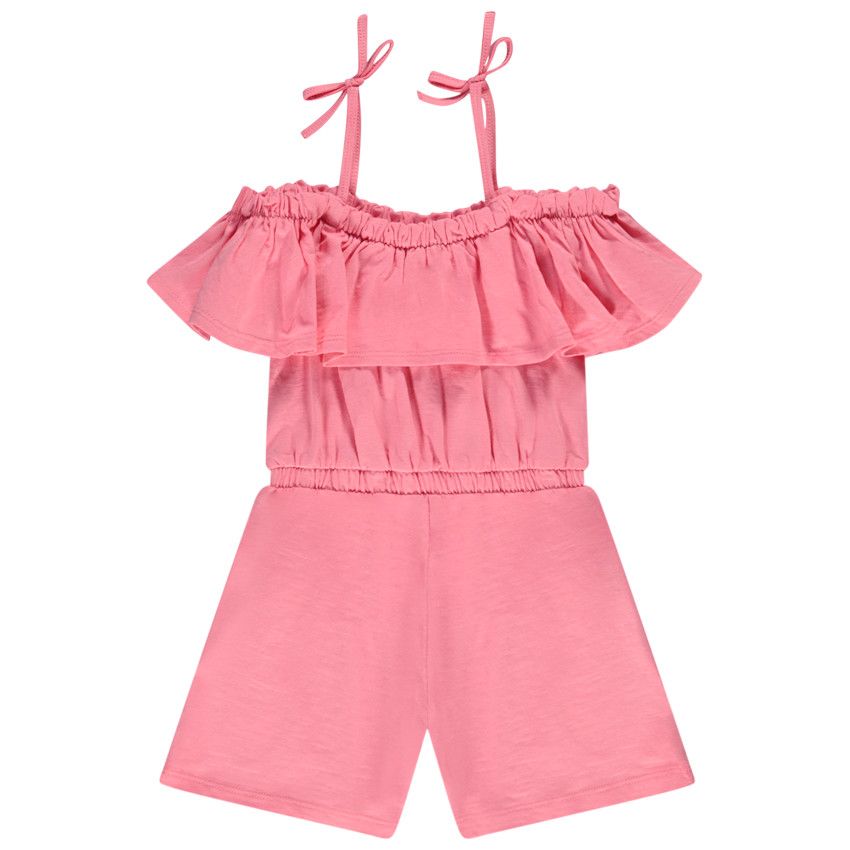 Combishort volantée à bretelles pour fille - Multicolore