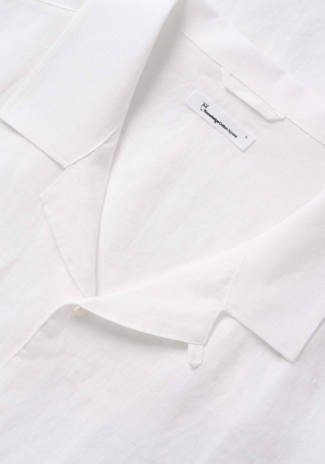Knowledge Cotton Apparel Kurzarmhemd Box Fit Bright White