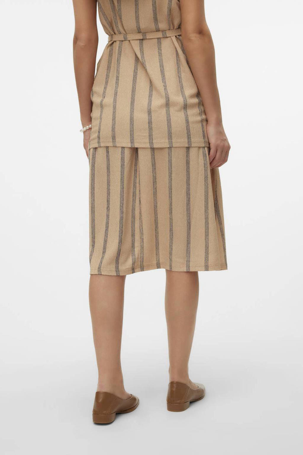 MAMALICIOUS gestreepte zwangerschapsrok MLMILA beige