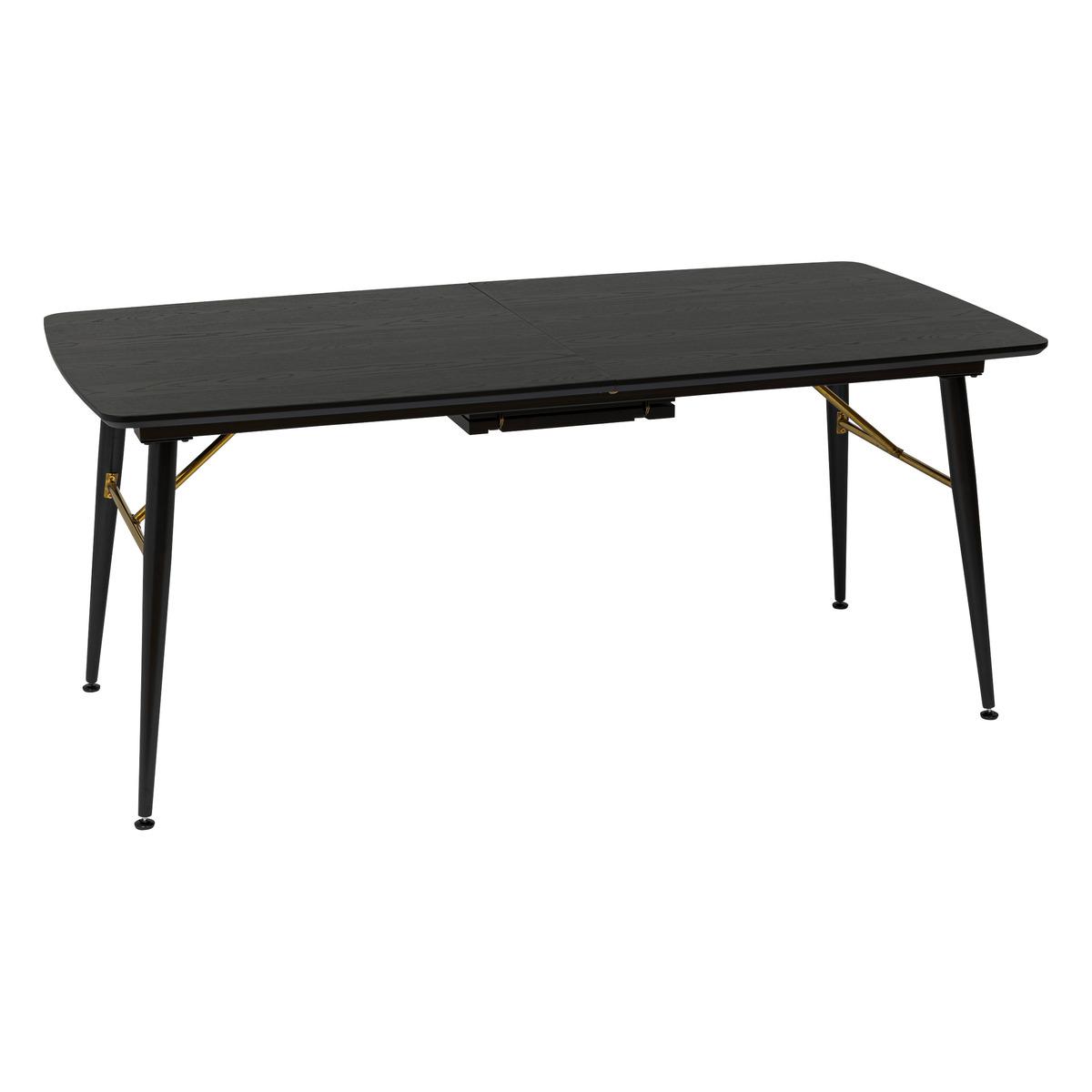 TABLE A MANGER EXTENSIBLE AUBREY NOIR 180X220CM