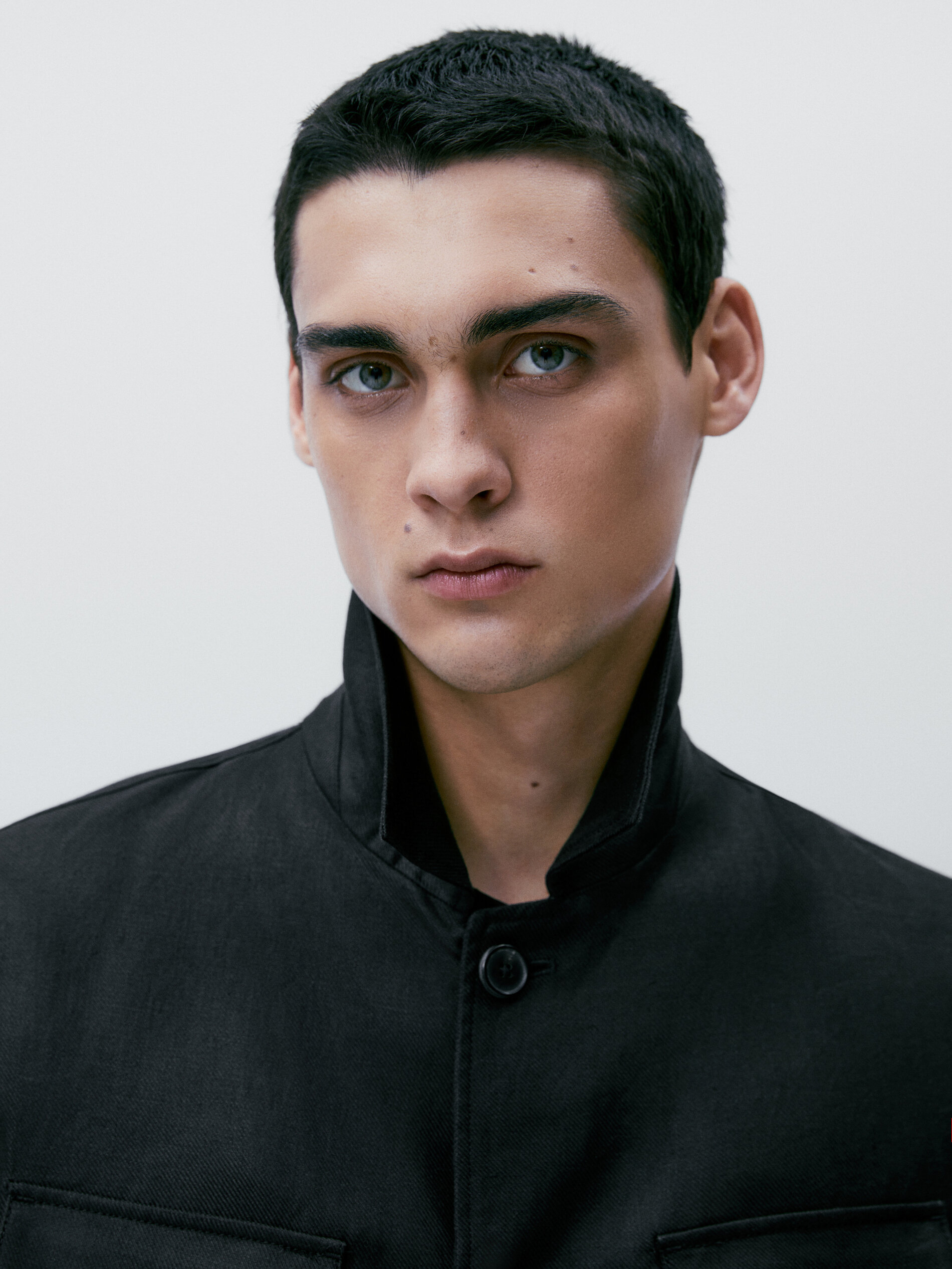 Sobrecamisa sarga 100% linho - PRETO