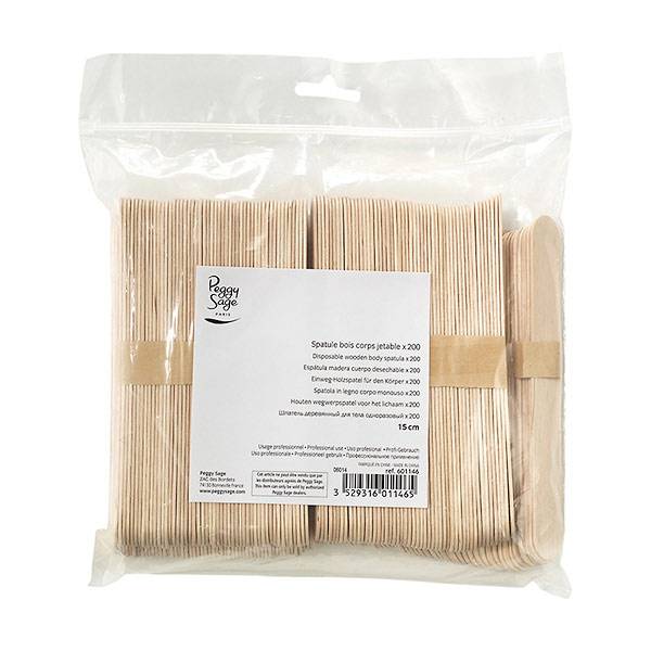 Lot de 200 spatules jetables en bois pour le corps 15cm