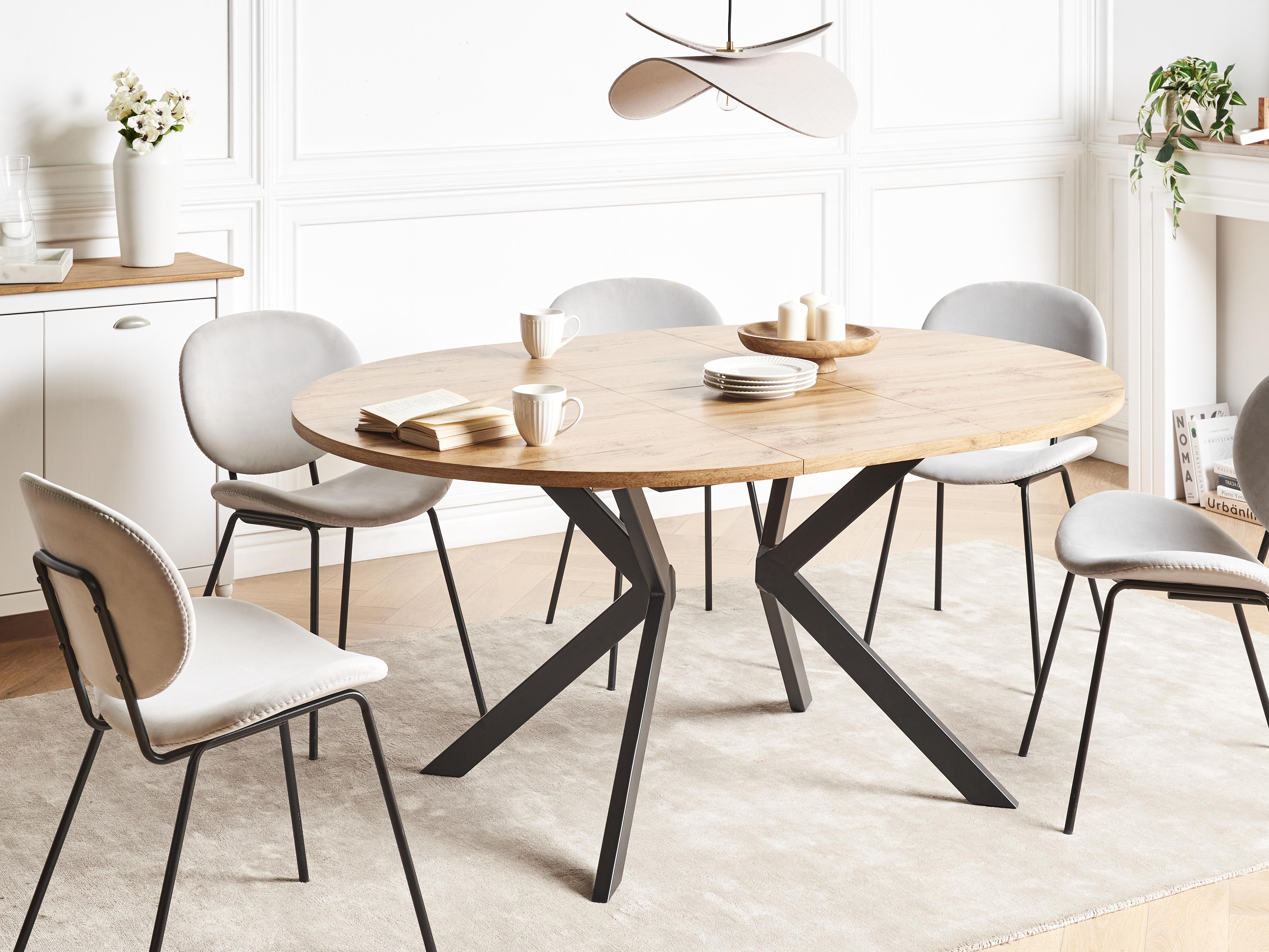 Eettafel uitschuifbaar CARLEA Lichtbruin 120 cm 120/160 cm