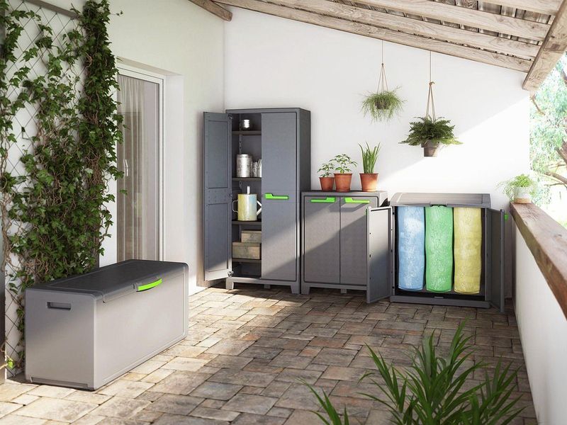 Keter - Moby Hoge Kast - Antraciet - 4 Planken - 80x44x182 cm