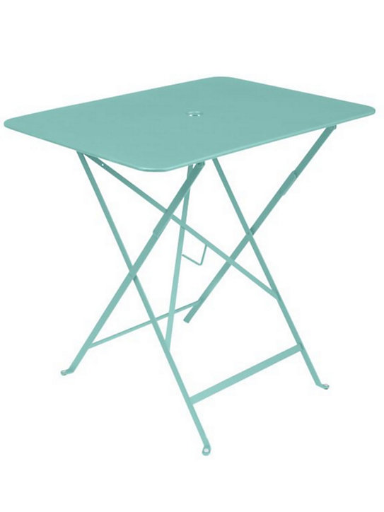 Table de jardin pliante Bistro en métal coloris lagune L.77 x l.57 x H.74 cm