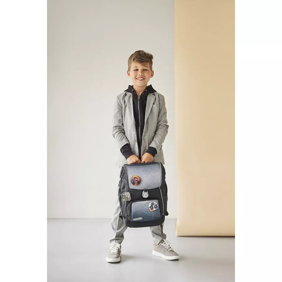 Belmil Schulranzen Premium Comfy Plus Set 5-teilig Black Grey