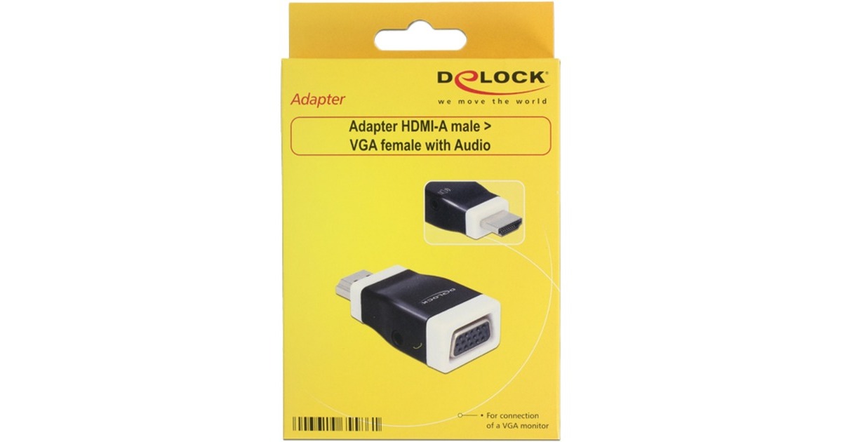 DeLOCKHDMI A naar VGA Adapter  (Zwart)