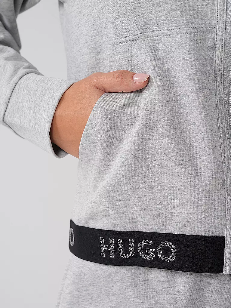 HUGO Loungewear Sweatjacke grau