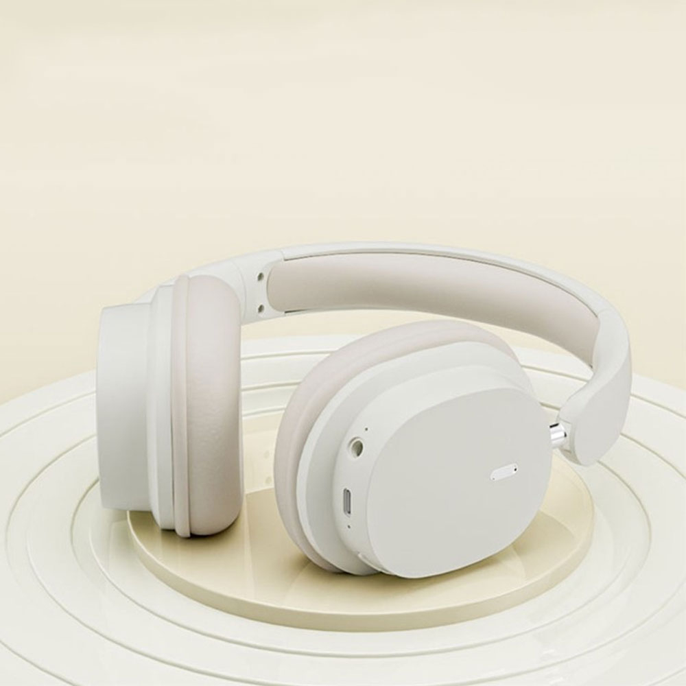 Bluetooth 5.3 Over-Ear Stereo Kopfhörer Headset Noise Cancelling mit 3.5mm Klinken Anschluss - Beige