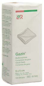GAZIN Mullkompressen 5x5cm 8-fach unsteril 100 Stk