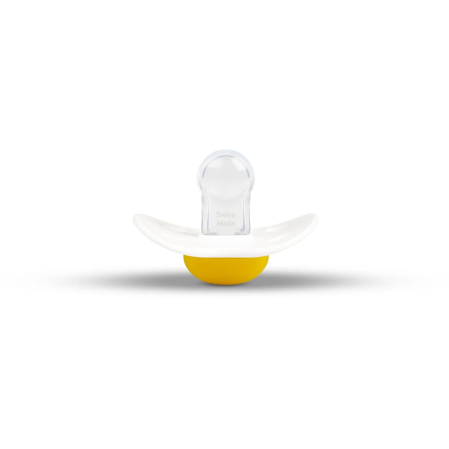 Medela Baby Schnuller Original 6-18 Monate DUO Signature 4 Stück in gelb und türkis