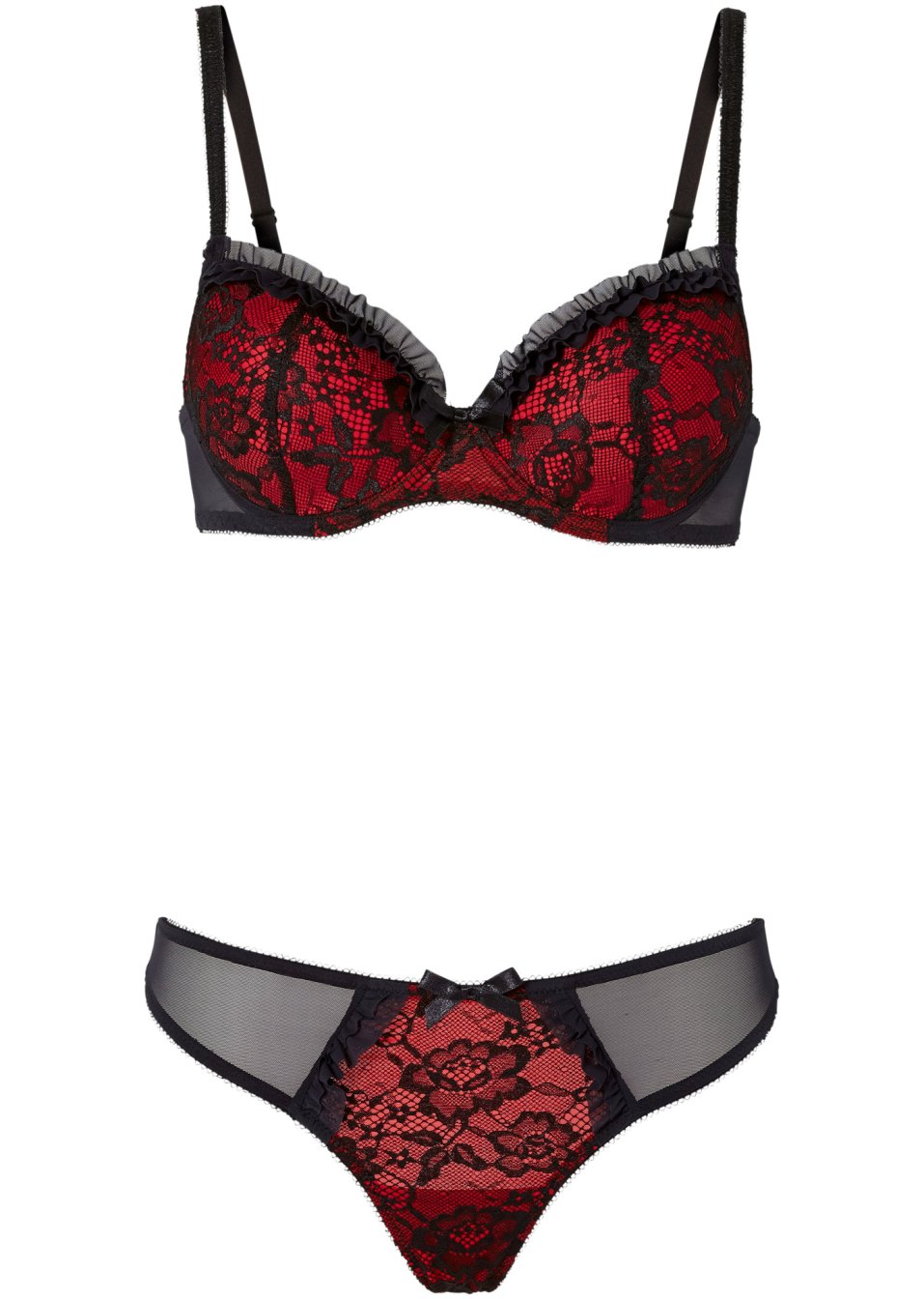 Soutien-gorge avec coques et armatures + string (Ens. 2 pces.)