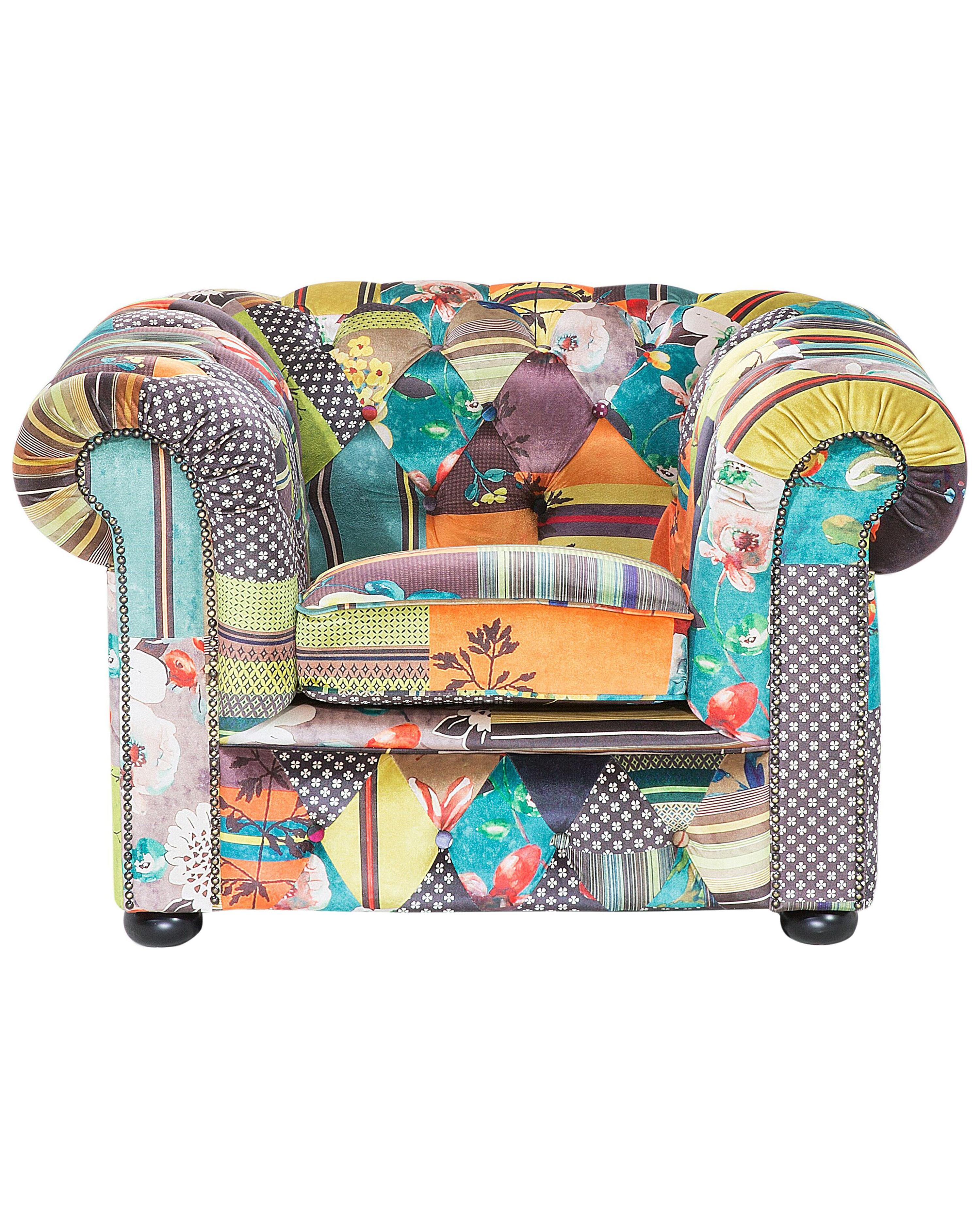 Fauteuil CHESTERFIELD Stof Lichtgroen