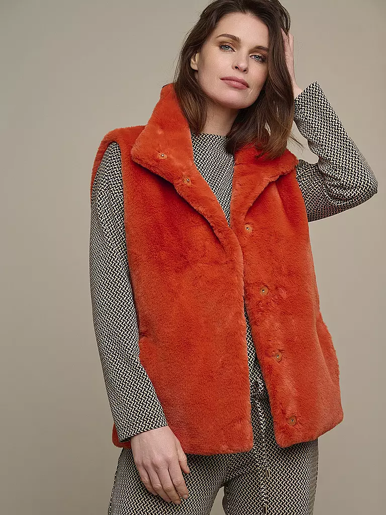 RINO&PELLE Gilet in Pelzoptik LISON orange