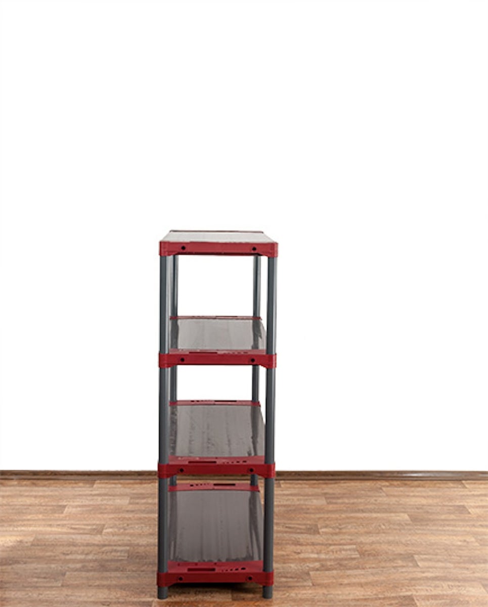 PROREGAL Kunststof Plank Grey Bear Laag HxBxD 138 x 110 x 46 cm Plank Draagvermogen 120 kg Grijs/Rood