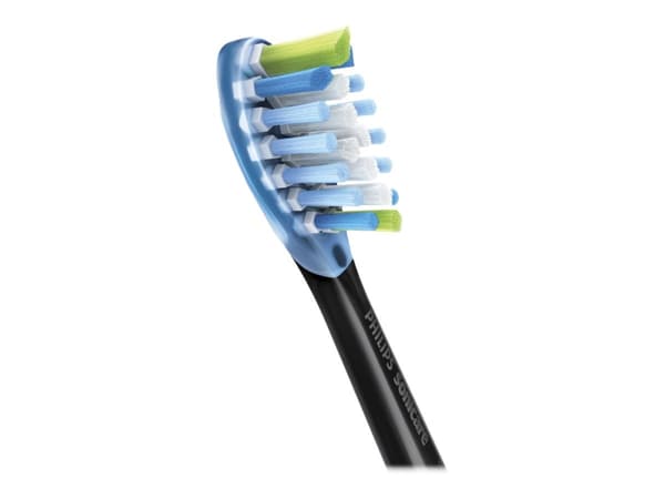 Philips Sonicare C3 Premium HX9042 Plaque Defense - Ekstra tannbørstehode - for tannbørste - svart (pakke med 2) - for Sonicare DiamondClean HX9372;