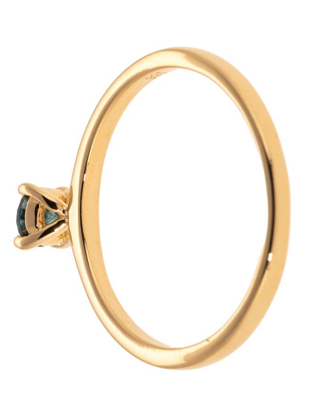 Solitär-Ring, Brillant ca. 0,25 ct., Silber 925 vergoldet
