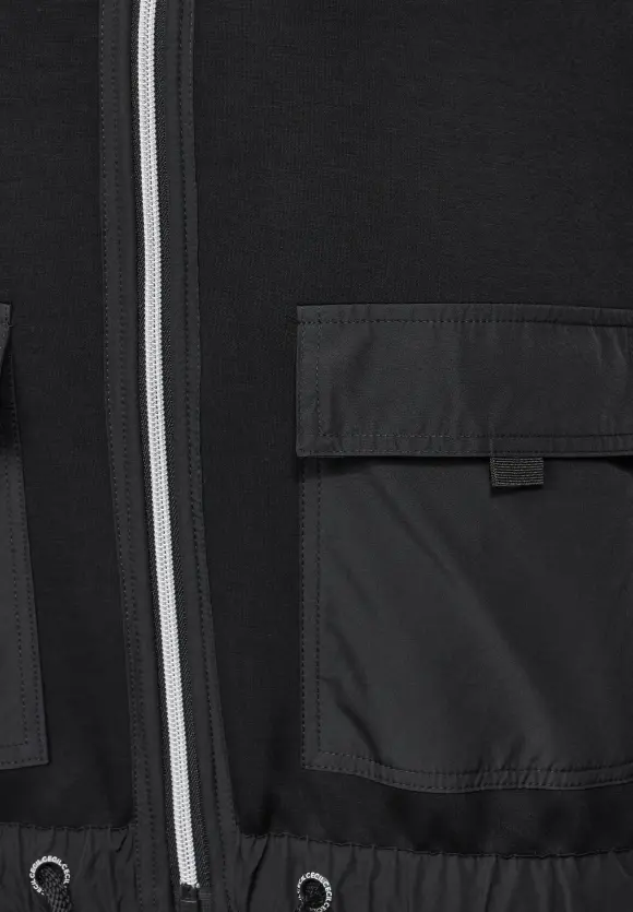 Materialmix Jacke - Black