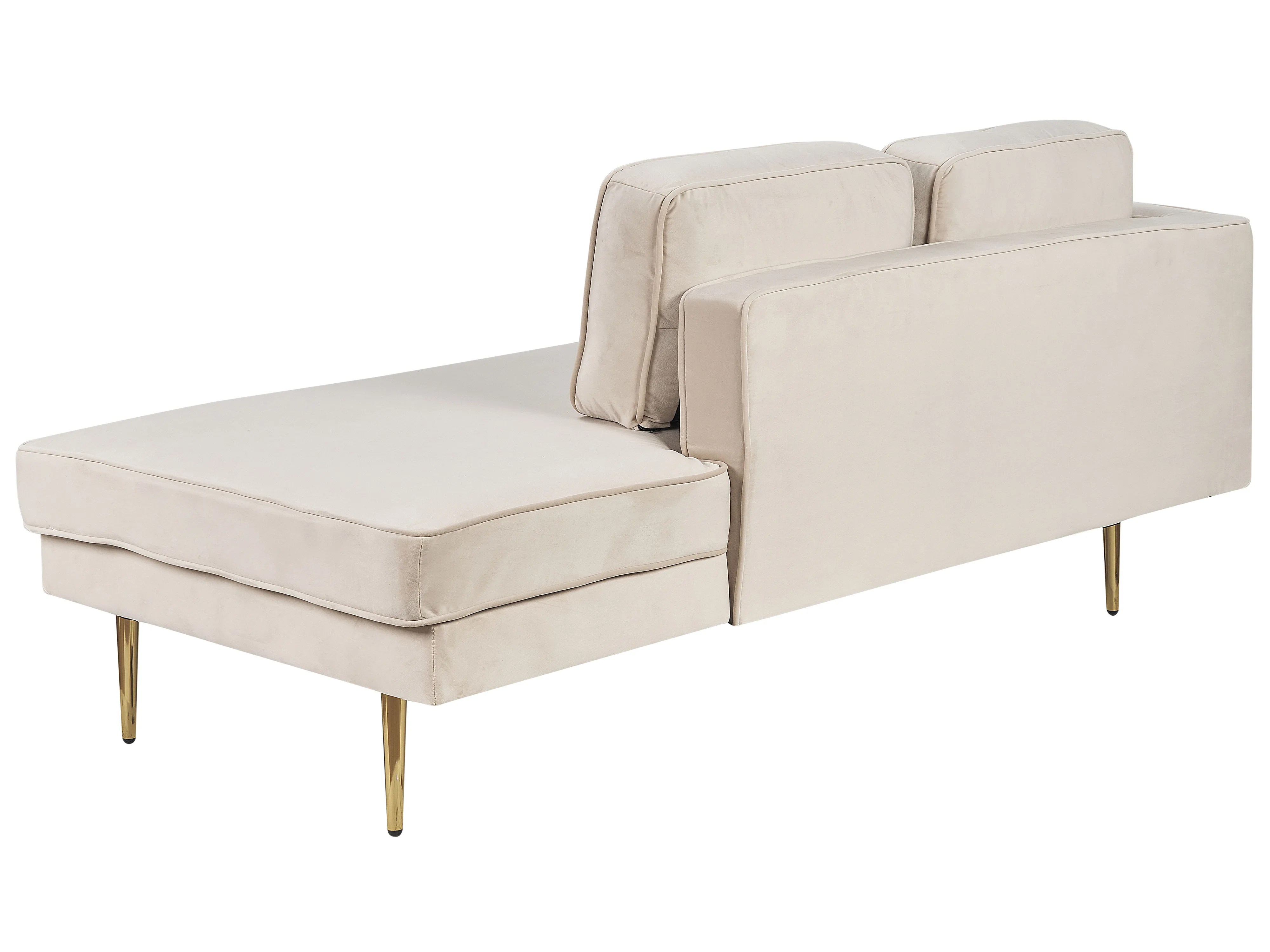 Linkszijdige chaise longue MIRAMAS Fluweel Beige