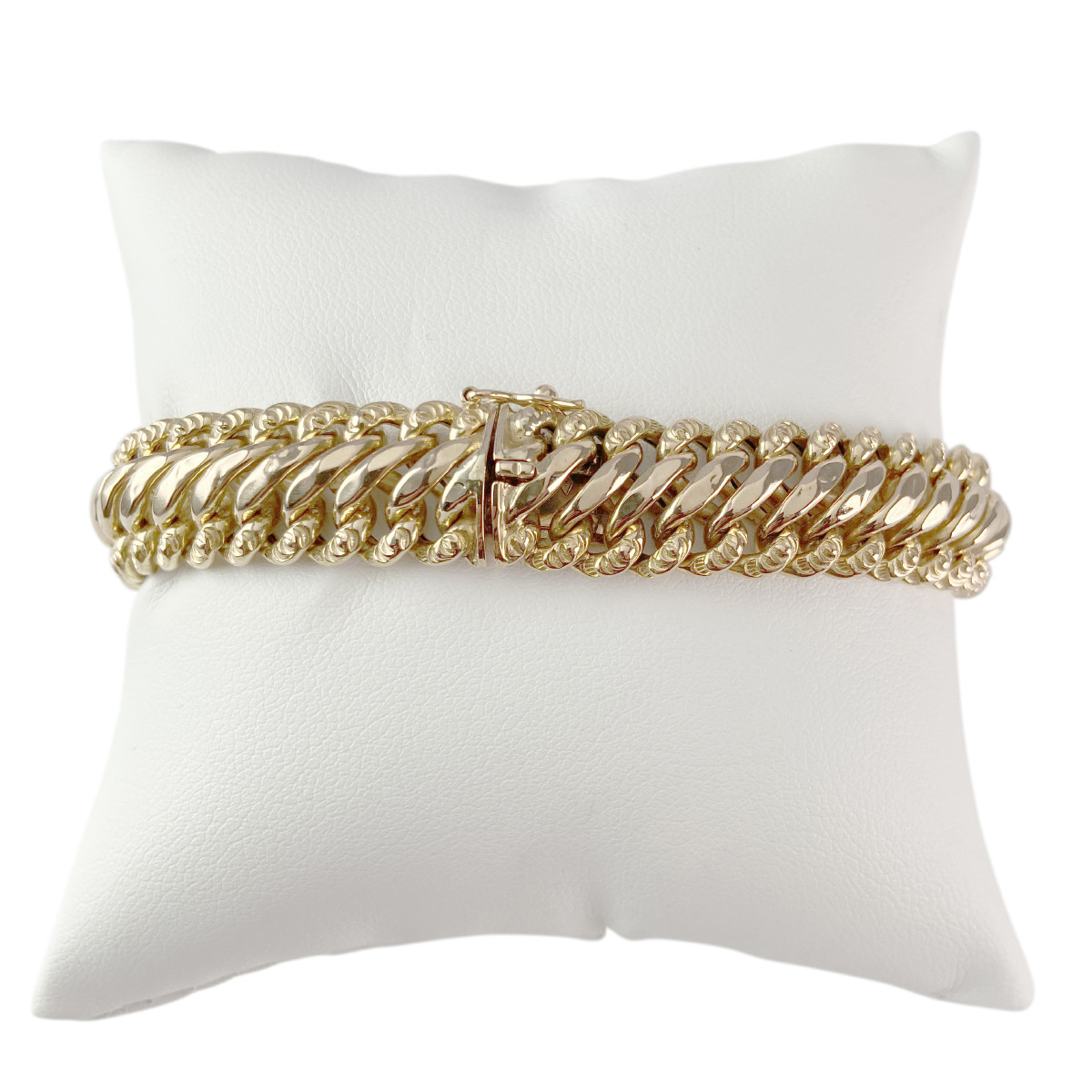 Bracelet d'occasion or 750 jaune maille américaine 19 cm