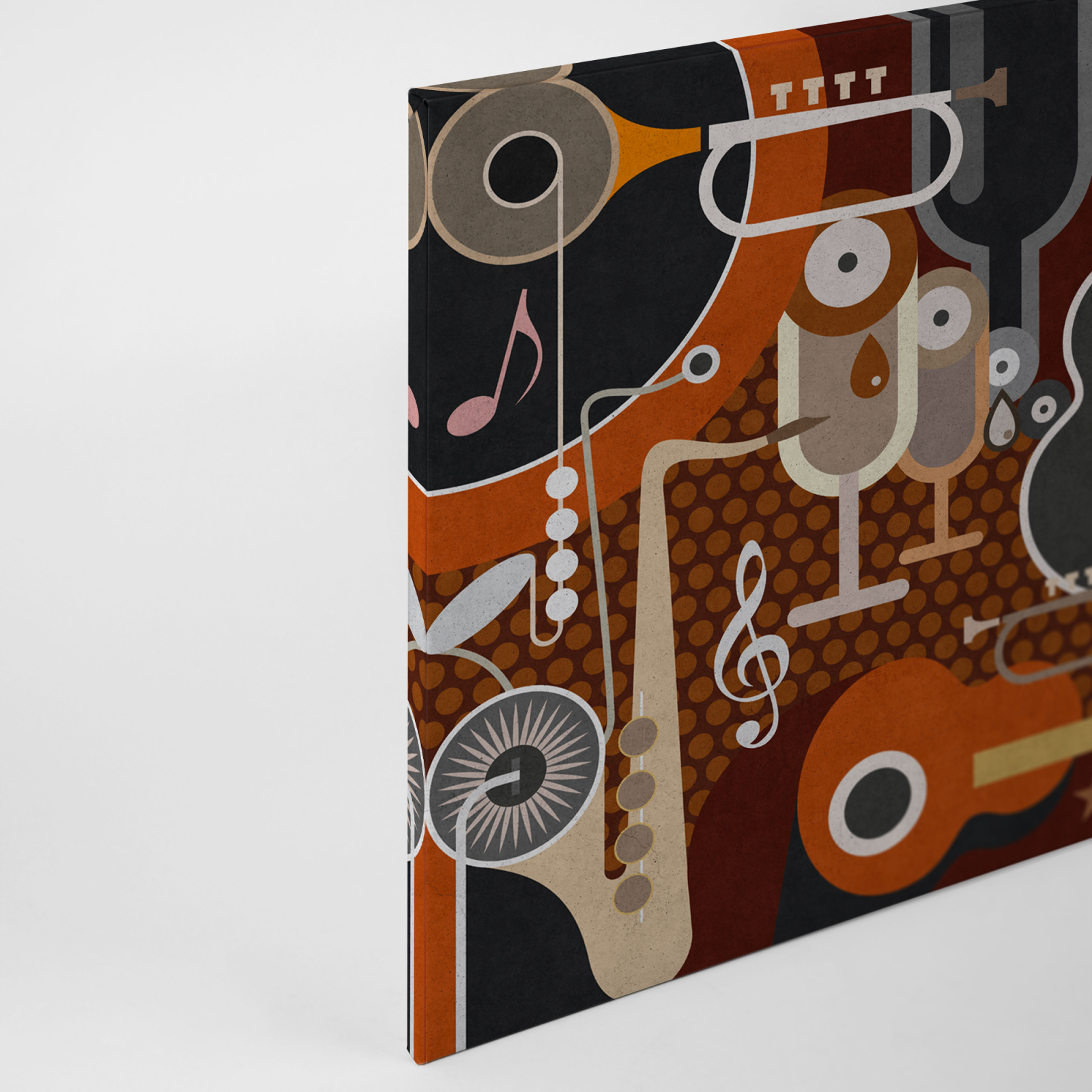 Leinwandbild INSTRUMENTE - orange-braun - 90x60 cm