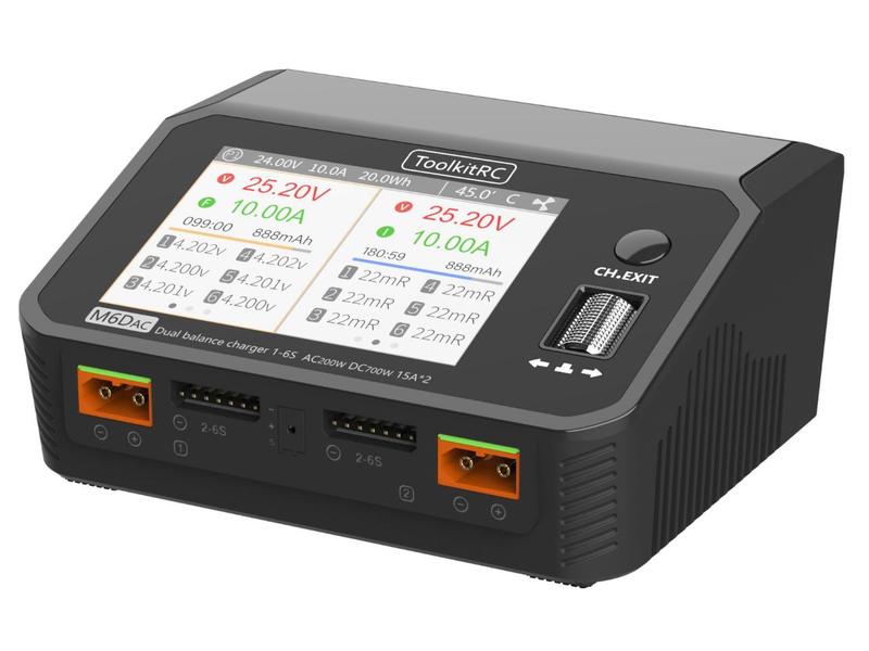 ToolkitRC Dual-Ladegerät M6DAC AC/DC 500 W 1-6S Vielseitiges Modellbau Ladegerät für LiPo und NiMH Akkus