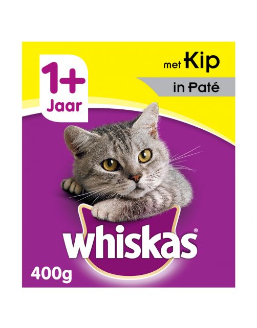 Whiskas Blik Pate - Kattenvoer - Kip Paté 400 g