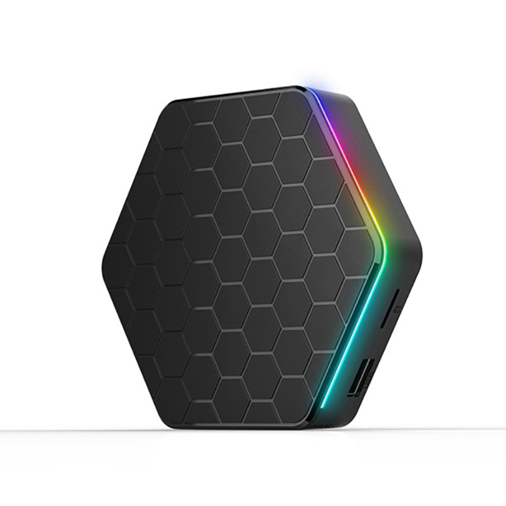 4GB Ram 6K Android 12.0 Smart TV Box Internet WiFi Streaming HDMI 64GB Quad Core Media Player mit Gigabit Ethernet LAN / RGB LED   Fernbedienung