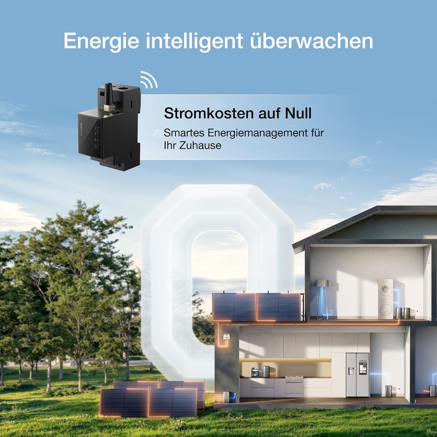 EcoFlow Smarter Stromzähler für Balkonkraftwerk, Haushaltsstromausgleich, Intelligente Energieüberwachung, Kompatibel mit EcoFlow STREAM, Einfache Plug-&-Play-Installation