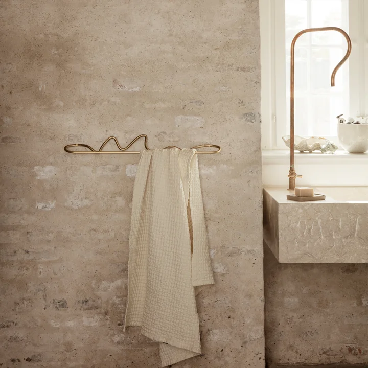 Ferm Living - Organic Badetuch, 70 x 140 cm, olive
