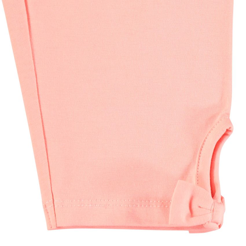 Corsaire en jersey rose à petits noeuds pour fille - Corail