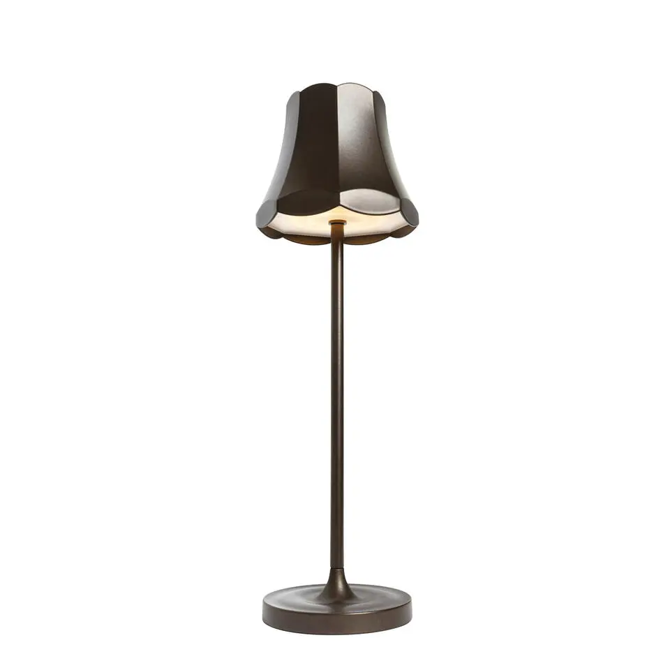 Qazqa tafellampen granny retro bruin geïntegreerde led