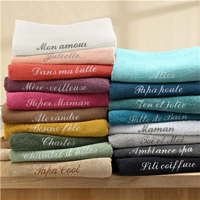 Linge de toilette brodé PERSONNALISABLE Lauréat Essentiel - 420 g/m²
