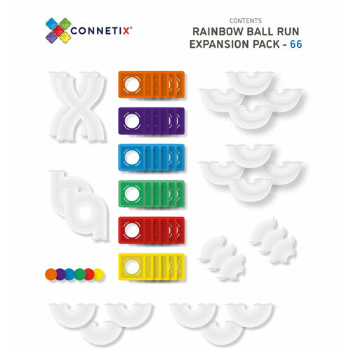 Connetix knikkerbaan - rainbow - 66st