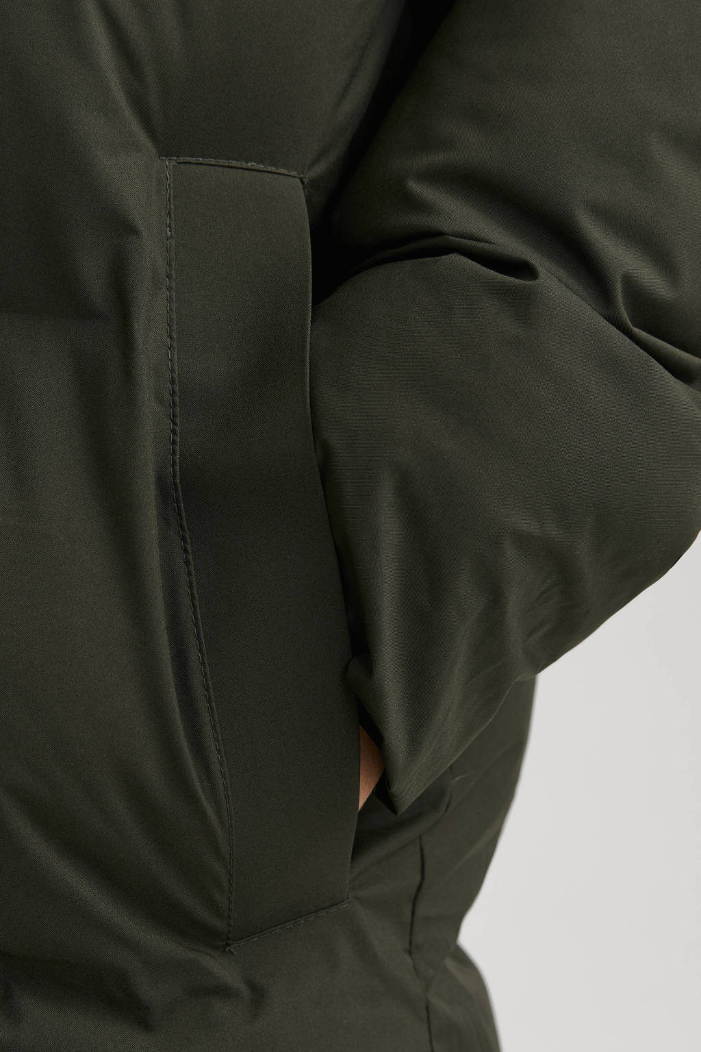 JACK & JONES gewatteerde winterjas JJPAYNE donkergroen
