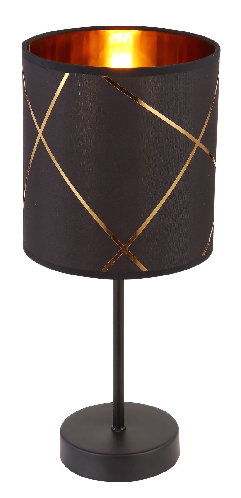 Tischleuchte - schwarz-goldfarben - 35 cm hoch