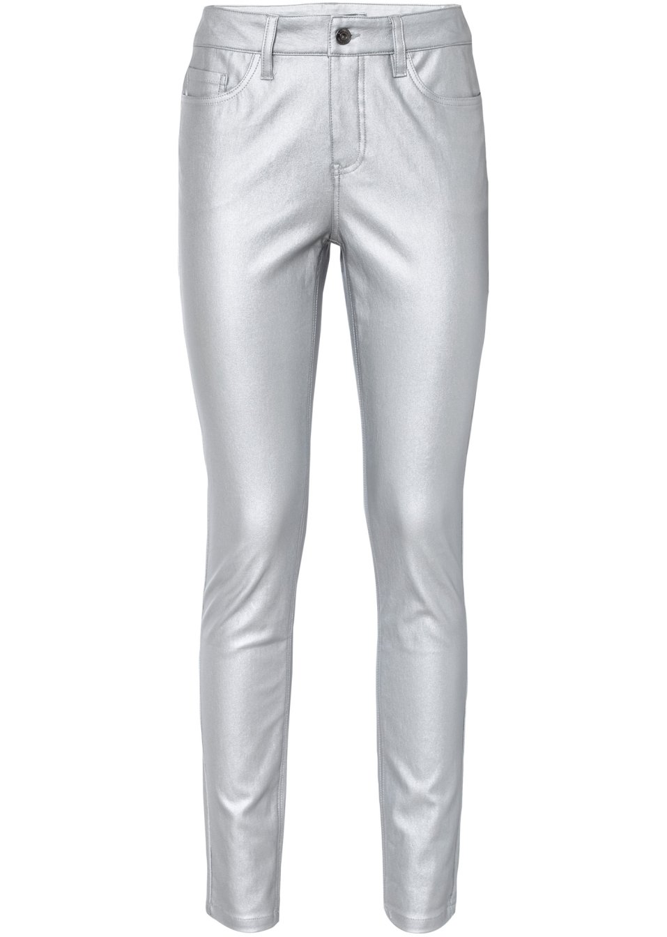 Pantalon push-up enduit au look métallique