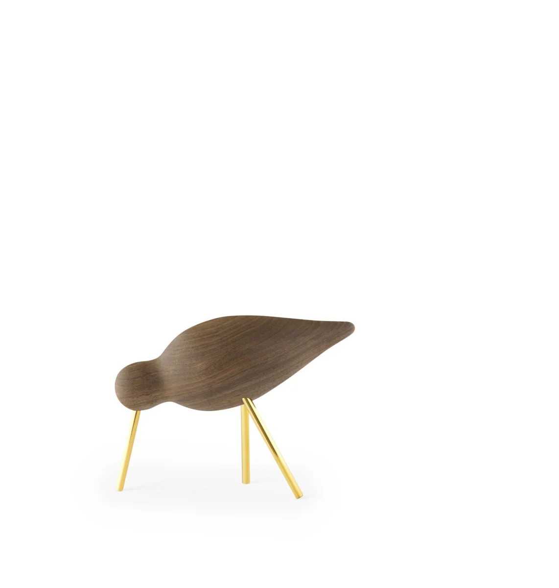 Normann Copenhagen  Shorebird, valnød/messing - 15x15x5,5 cm.