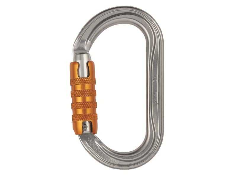 Petzl Karabiner Ok Triact-Lock Ovaler Karabiner für die Verwendung mit Seilrollen und Seilklemmen